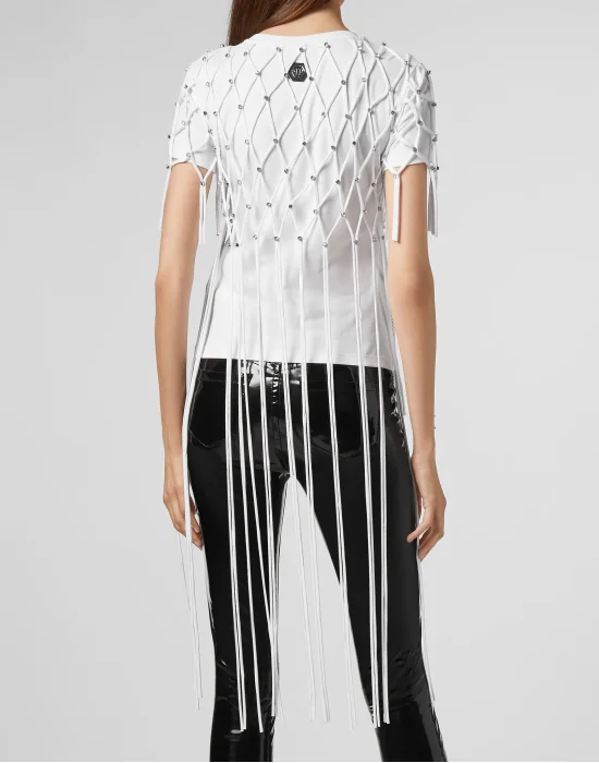 T-shirt Round Neck SS Net Crystal Touch