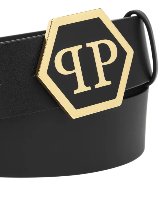 Leather Belt Hexagon
