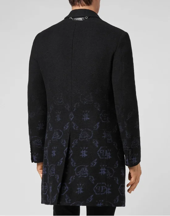 Wool sartorial jacquard Coat Monogram