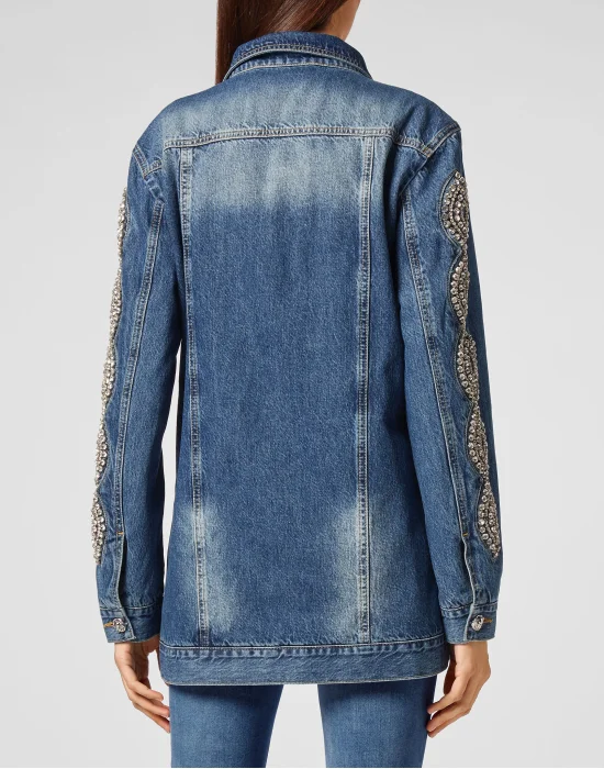 Denim Jacket Crystal Cable