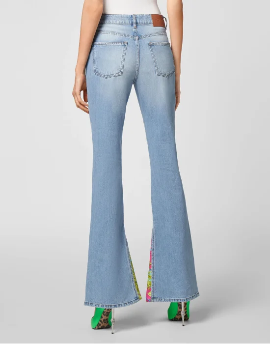 Denim Trousers Flare Fit insert New Baroque