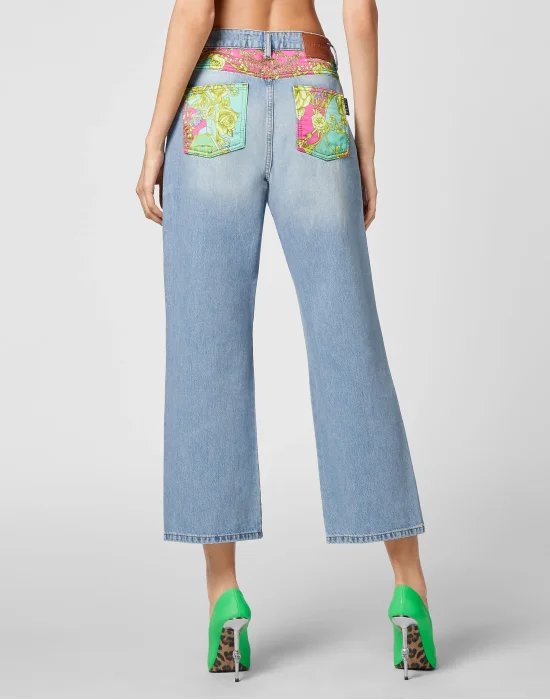 Denim Trousers Loose Fit insert New Baroque