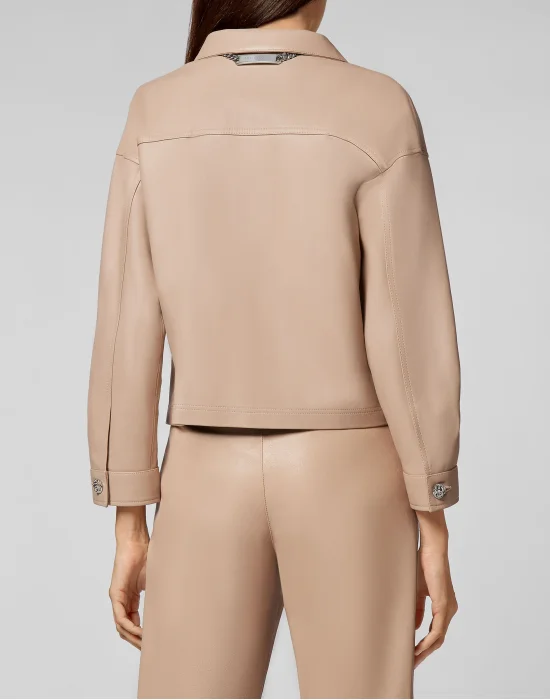 Soft Leather Shirt Crop