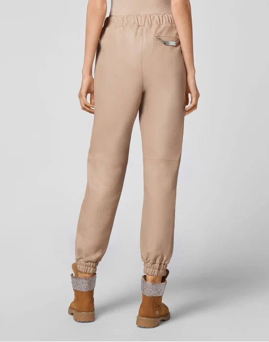 Soft Leather Jogging Trousers