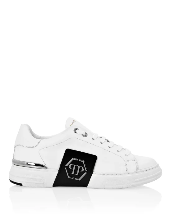 LO-TOP SNEAKERS PHANTOM KICK$ LEATHER Platinum HEXAGON