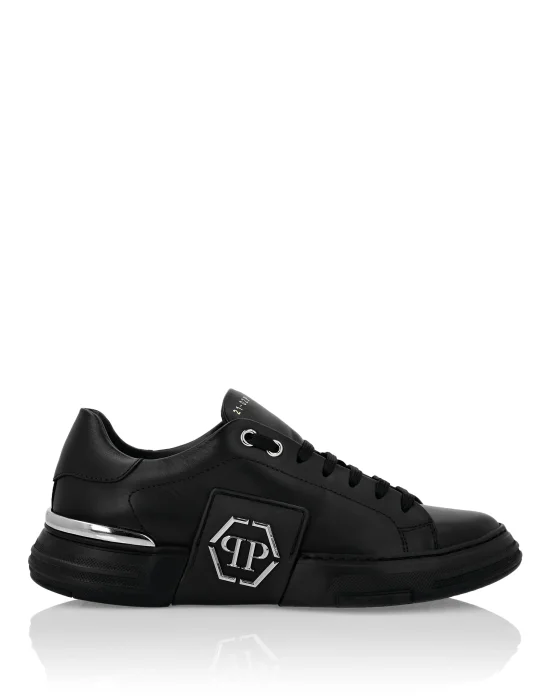LO-TOP SNEAKERS PHANTOM KICK$ LEATHER Platinum HEXAGON