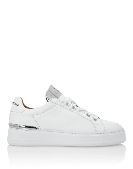Leather Lo-Top Sneakers Silver $urfer TM