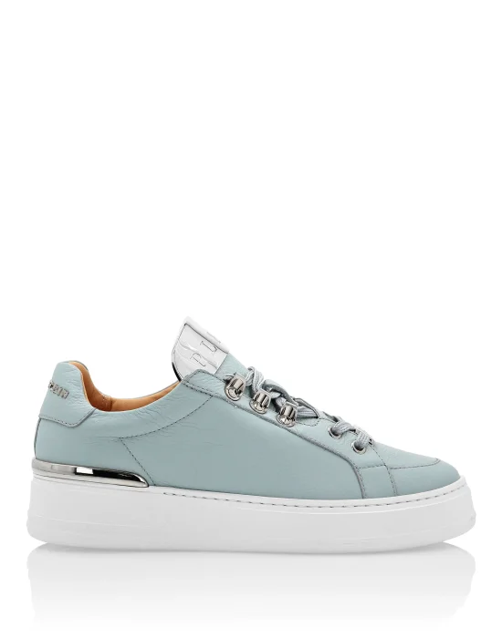 Leather Lo-Top Sneakers Silver $urfer TM