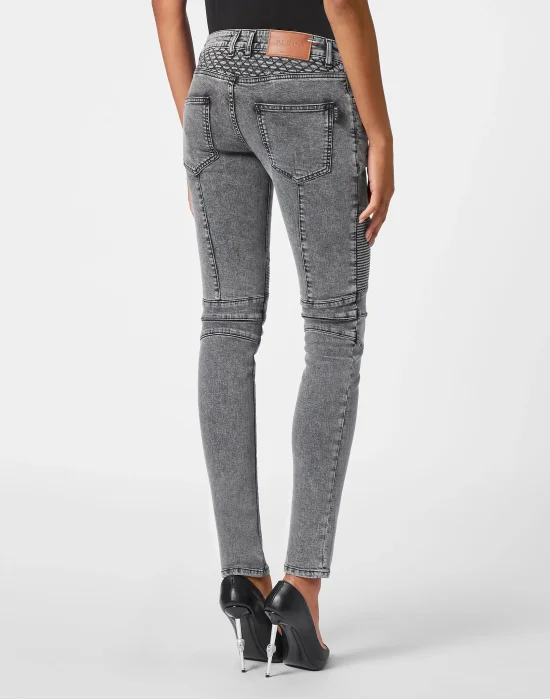 Denim Trousers Low rise Biker
