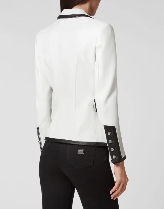 Padded Leather Blazer