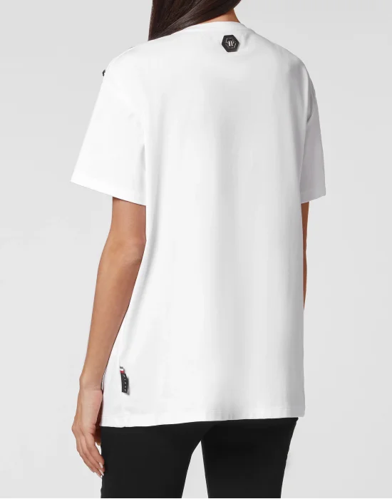 T-shirt Round Neck Man fit Plein Star with Crystals