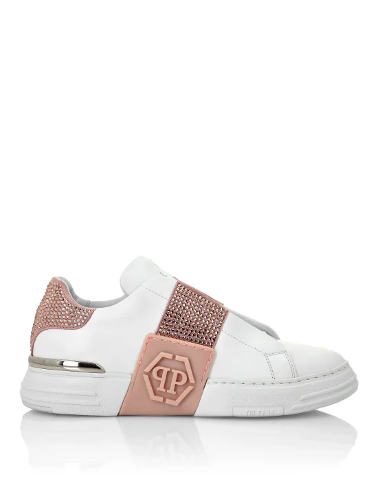 LO-TOP SNEAKERS PHANTOM KICK$ LEATHER HEXAGON WITH Crystals