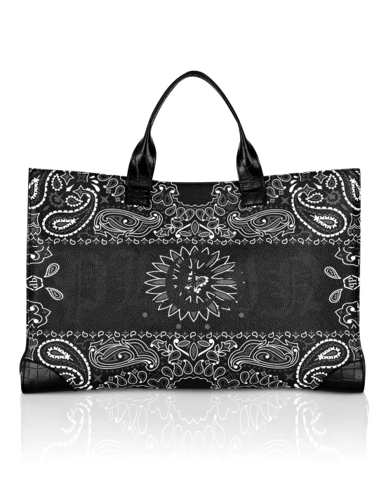 Leather Handle Bag Paisley Gothic Plein