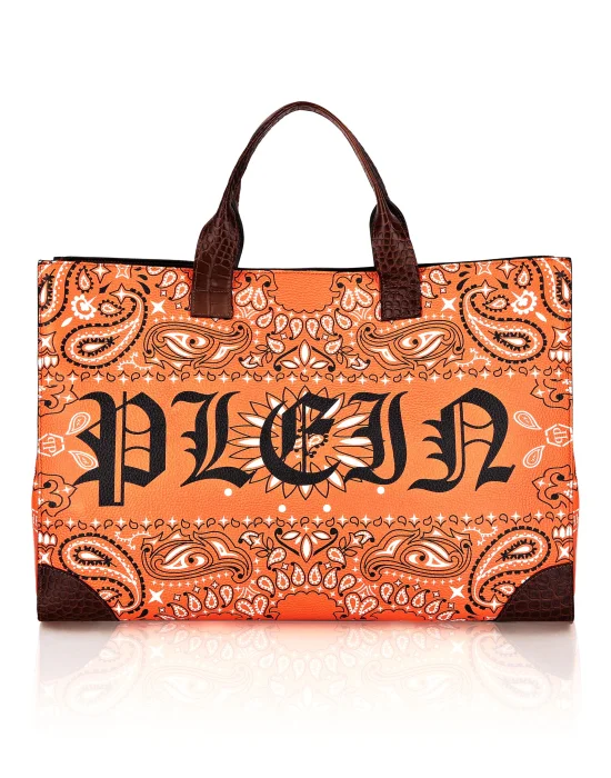 Leather Handle Bag Paisley Gothic Plein
