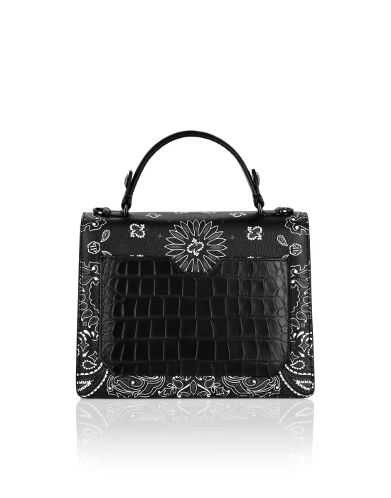 Leather Superheroin Medium Handle Bag Paisley