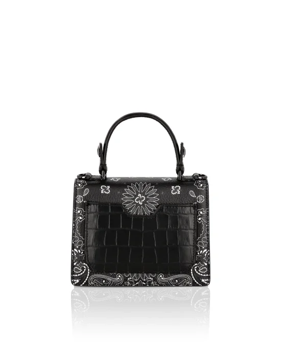 Leather Superheroin Small Handle Bag Paisley