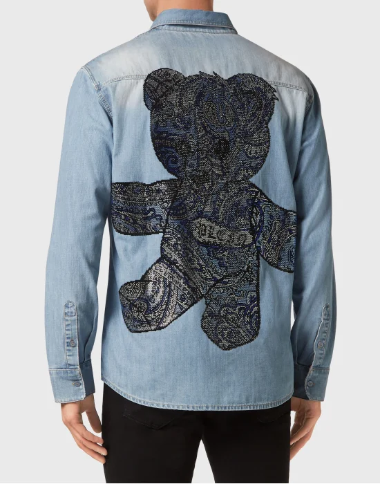 Denim Shirt LS Paisley Teddy Bear Stones