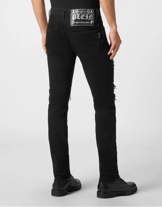 Denim Trousers Super Straight Cut Fit Paisley