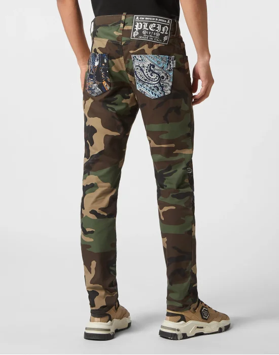 Denim Trousers Super Straight Cut Fit Paisley