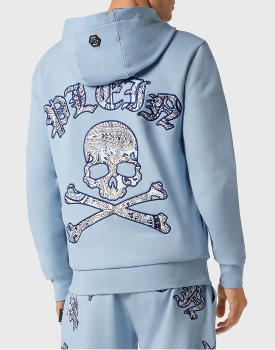 Satin Hoodie Sweatjacket Paisley Gothic Plein