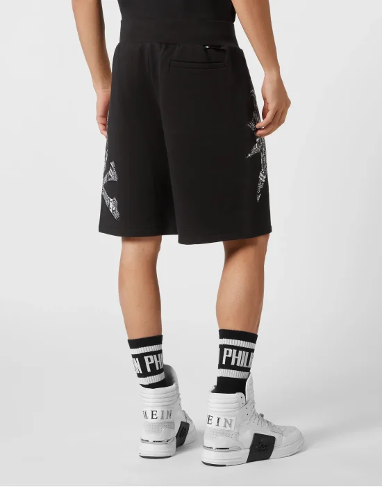 Satin Jogging Shorts Paisley Gothic Plein