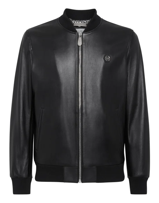 Leather Bomber Paisley Stones