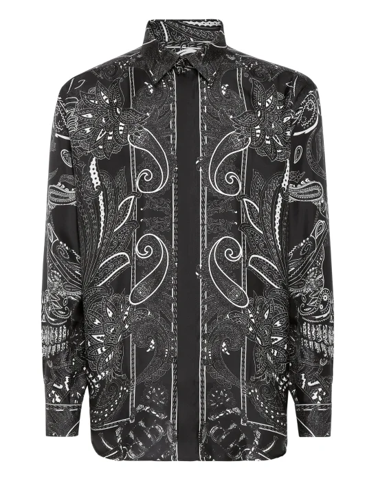 Silk Shirt Dandy Fit Paisley Foulard