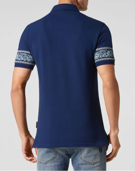 Slim Fit Piquet Polo Shirt SS Paisley Bandana