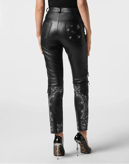 Leather Long Trousers Paisley Bandana