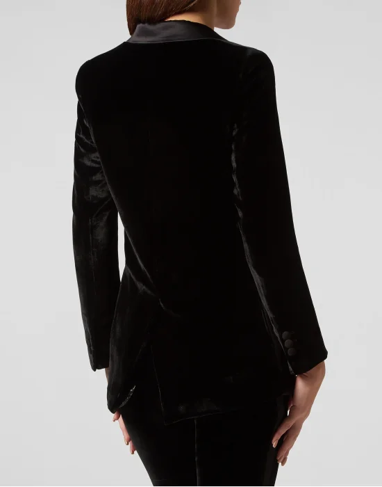 Velvet Boxy Blazer Paisley Bandana