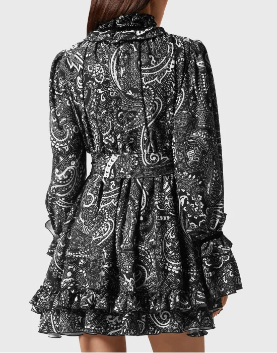 Crepe Short Dress Paisley
