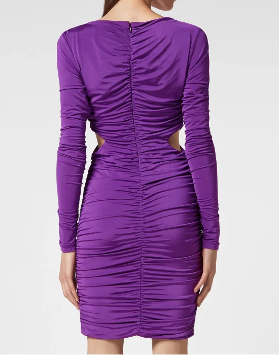 Crimped Mini Dress LS