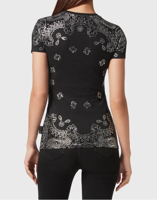 T-shirt Round Neck Sexy Pure Fit Paisley Bandana