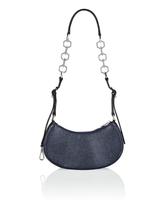 Deer Embossed Shimmer Leather Shoulder Bag