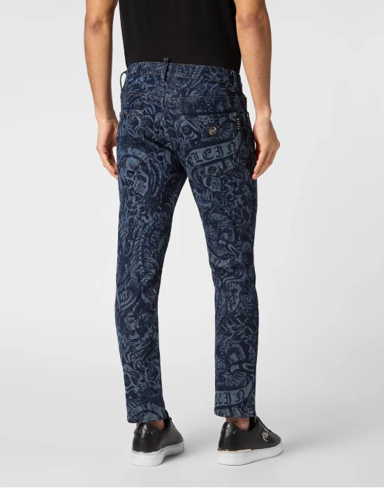 Denim Trousers Skinny Fit Tattoo
