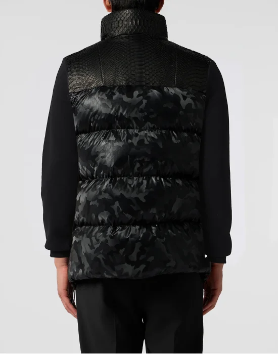 Down Jacket Vest With Python Inserts