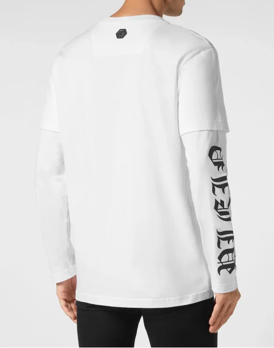 T-shirt Round Neck Double Sleeve Gothic Plein