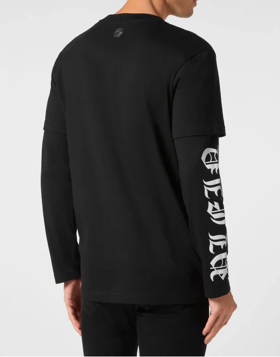T-shirt Round Neck Double Sleeve Gothic Plein