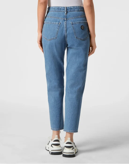 Denim Mom Fit Trousers