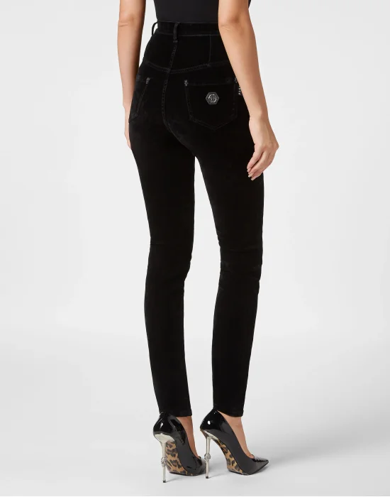 Crystal Skull Denim Super High Waist Jegging