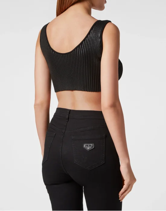 Coated Knit Top
