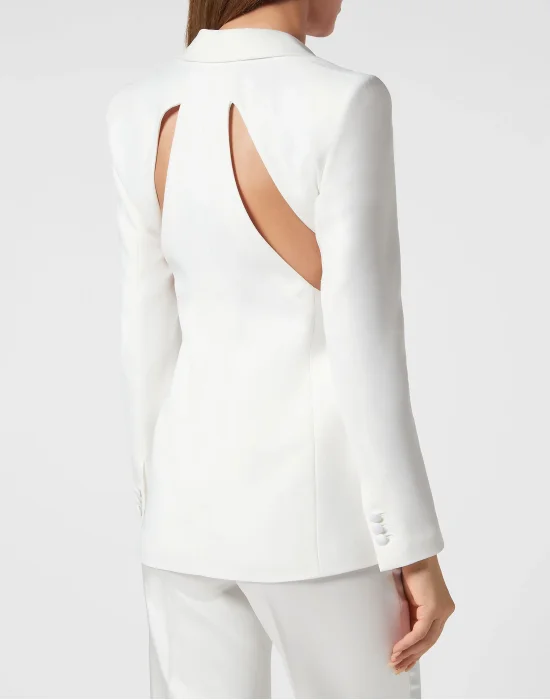 Envers Satin Cutting Fitted Blazer