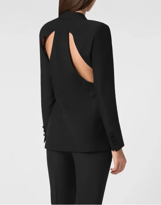 Envers Satin Cutting Fitted Blazer