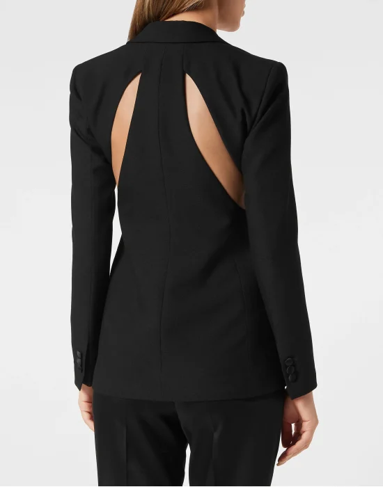 Wool Cutting Fitted Blazer