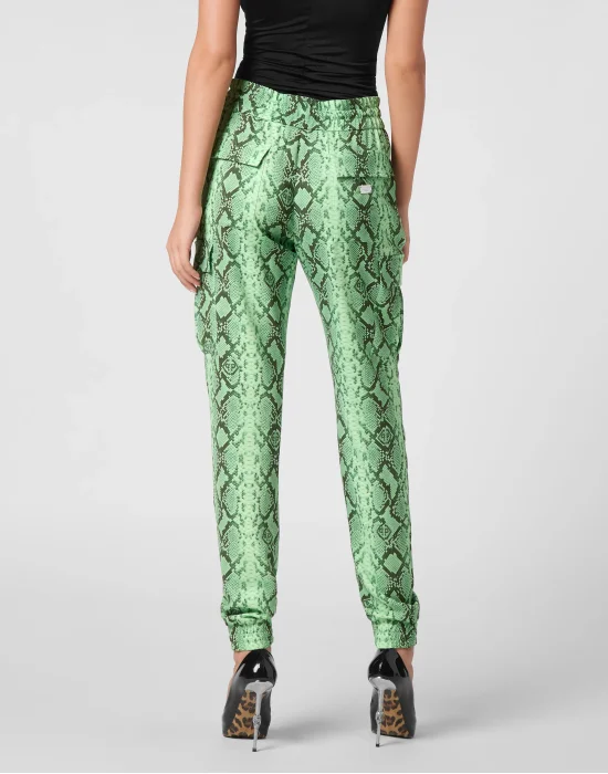 Satin Cargo Trousers Pitone