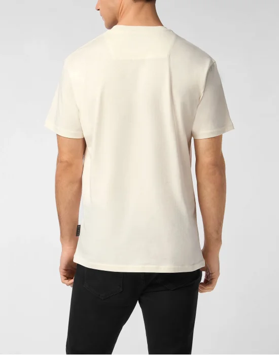 Round Neck T-Shirt Leather Patch Stars