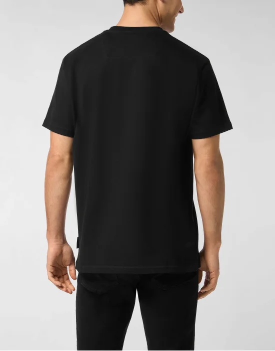Round Neck T-Shirt Leather Patch Stars