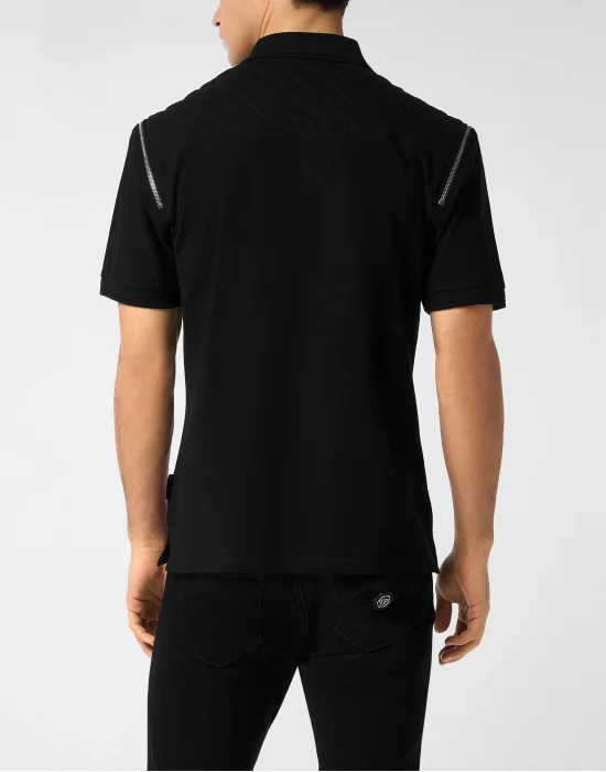 Polo Shirt With Zippers On Sleeves