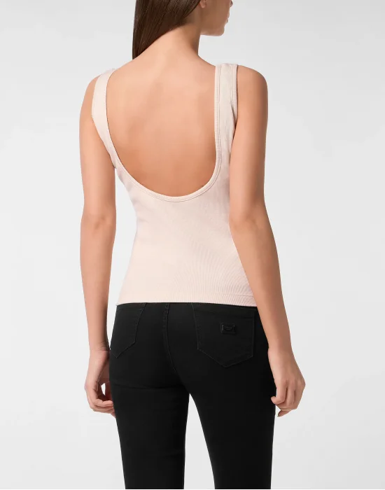 Rib Tank Top Stones Wash Hexagon