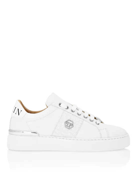 Mix Leather Lo-Top Sneakers Hexagon